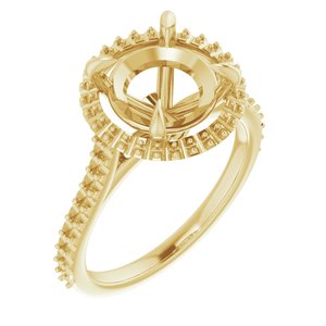 18K Yellow Gold  9.4 mm Round Engagement Ring Mounting