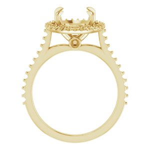18K Yellow Gold  9.4 mm Round Engagement Ring Mounting