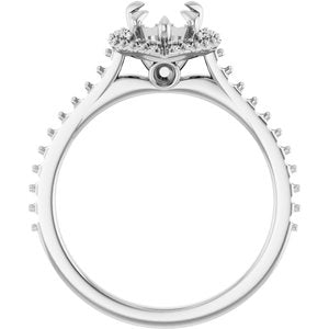 10K White Gold  9x6 mm Pear Engagement Ring Mounting
