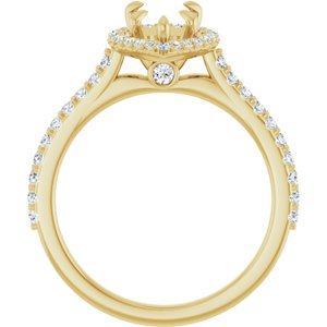 14K Yellow Gold 9x6 mm Pear 1/3 CTW Natural Diamond Semi-Set Engagement Ring