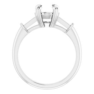 Platinum  7 mm Round Engagement Ring Mounting