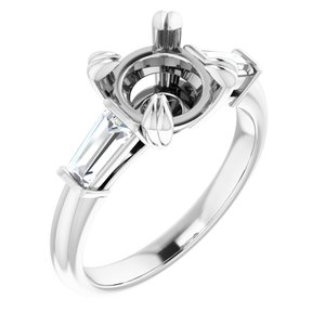 14K White Gold 8.2 mm Round 1/2 CTW Lab-Grown Diamond Semi-Set Engagement Ring