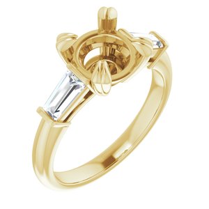 14K Yellow Gold 8.2 mm Round 1/2 CTW Lab-Grown Diamond Semi-Set Engagement Ring