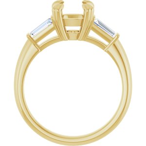 14K Yellow Gold 7.4 mm Round 1/3 CTW Lab-Grown Diamond Semi-Set Engagement Ring