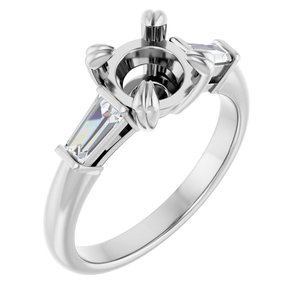 14K White Gold 7.4 mm Round 1/3 CTW Lab-Grown Diamond Semi-Set Engagement Ring