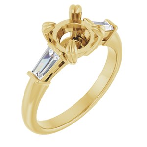 14K Yellow Gold 7.4 mm Round 1/3 CTW Lab-Grown Diamond Semi-Set Engagement Ring