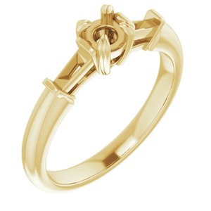 14K Yellow Gold  4.1 mm Round Engagement Ring Mounting