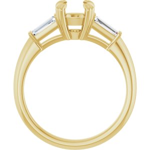 14K Yellow Gold 6.5 mm Round 1/3 CTW Lab-Grown Diamond Semi-Set Engagement Ring