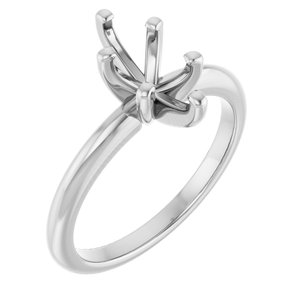 14K White Gold  10x5 mm Marquise Solitaire Engagement Ring Mounting