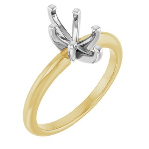 14K Yellow/White Gold  10x5 mm Marquise Solitaire Engagement Ring Mounting