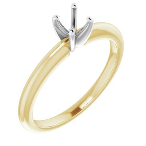 14K Yellow/White Gold  4.4 mm Round Solitaire Engagement Ring Mounting