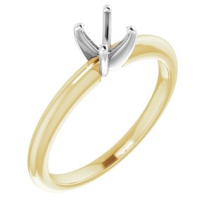 14K Yellow/White Gold  4.8 mm Round Solitaire Engagement Ring Mounting