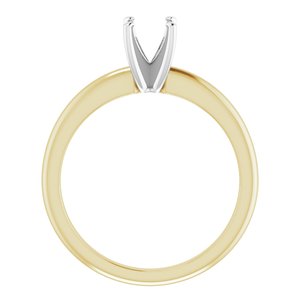 14K Yellow/White Gold  5.5 mm Round Solitaire Engagement Ring Mounting