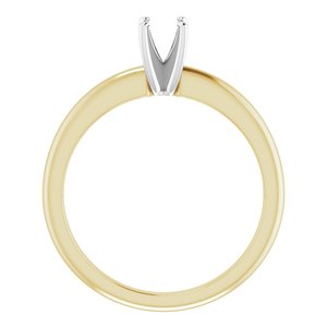 14K Yellow/White Gold  4.4 mm Round Solitaire Engagement Ring Mounting