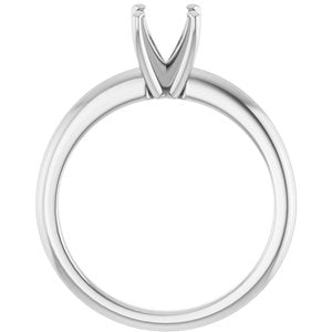 Platinum  6 mm Round Solitaire Engagement Ring Mounting