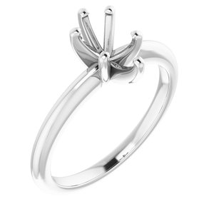 14K White Gold  8x5 mm Pear Solitaire Engagement Ring Mounting