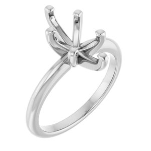14K White Gold  12x6 mm Marquise Solitaire Engagement Ring Mounting