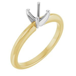 14K Yellow/White Gold  5.2 mm Round Solitaire Engagement Ring Mounting