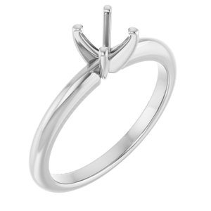 Platinum  5.2 mm Round Solitaire Engagement Ring Mounting