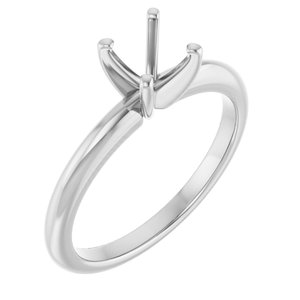 Platinum  6 mm Round Solitaire Engagement Ring Mounting