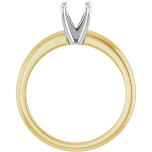 14K Yellow/White Gold  5.8 mm Round Solitaire Engagement Ring Mounting