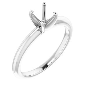 10K White Gold  5.5 mm Round Solitaire Engagement Ring Mounting