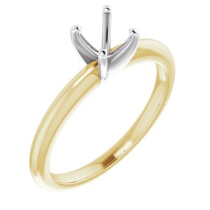 14K Yellow/White Gold  5.5 mm Round Solitaire Engagement Ring Mounting