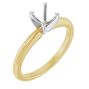 14K Yellow/White Gold  5.8 mm Round Solitaire Engagement Ring Mounting
