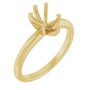14K Yellow Gold  8x6 mm Pear Solitaire Engagement Ring Mounting