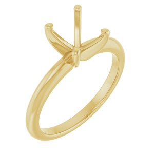 18K Yellow Gold  9x7 mm Oval Solitaire Engagement Ring Mounting