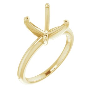 18K Yellow Gold  11x9 mm Oval Solitaire Engagement Ring Mounting