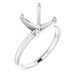 Platinum  11x9 mm Oval Solitaire Engagement Ring Mounting