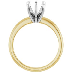 14K Yellow/White Gold  10x7 mm Pear Solitaire Engagement Ring Mounting