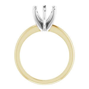 14K Yellow/White Gold  12x8 mm Pear Solitaire Engagement Ring Mounting