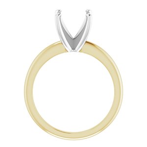 14K Yellow/White Gold  8.8 mm Round Solitaire Engagement Ring Mounting