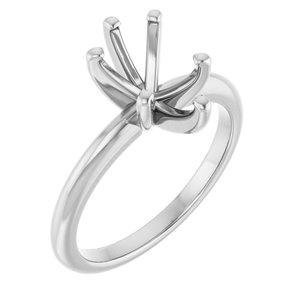 14K White Gold  10x7 mm Pear Solitaire Engagement Ring Mounting