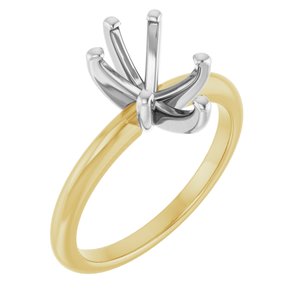 14K Yellow/White Gold  10x7 mm Pear Solitaire Engagement Ring Mounting