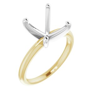 14K Yellow/White Gold  12x10 mm Oval Solitaire Engagement Ring Mounting