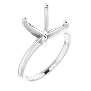Platinum  12x10 mm Oval Solitaire Engagement Ring Mounting