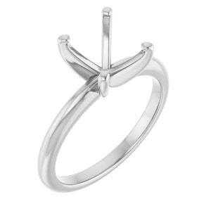 Platinum  10x8 mm Oval Solitaire Engagement Ring Mounting