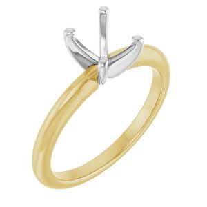 14K Yellow/White Gold  8x6 mm Oval Solitaire Engagement Ring Mounting