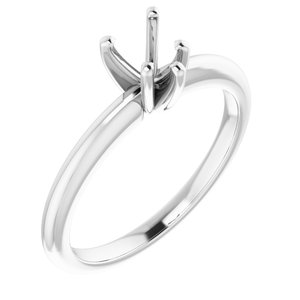 14K White Gold  5x5 mm Heart Solitaire Engagement Ring Mounting