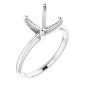 Platinum  9 mm Round Solitaire Engagement Ring Mounting