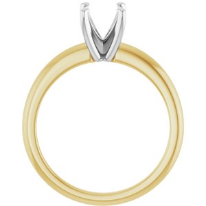 14K Yellow/White Gold  8x6 mm Oval Solitaire Engagement Ring Mounting