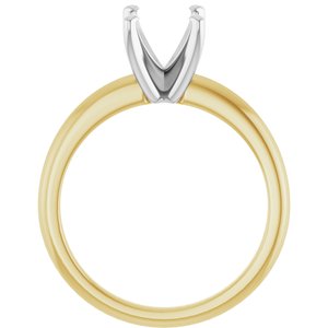 18K Yellow Gold & Platinum  9x7 mm Oval Solitaire Engagement Ring Mounting