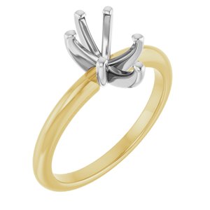 14K Yellow/White Gold  9x6 mm Pear Solitaire Engagement Ring Mounting
