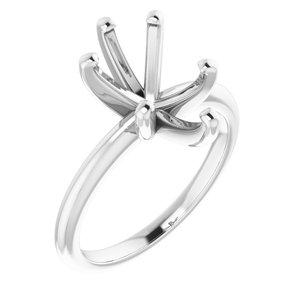 14K White Gold  12x8 mm Pear Solitaire Engagement Ring Mounting