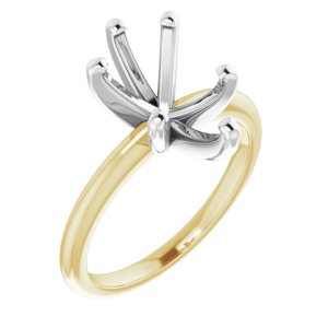 14K Yellow/White Gold  12x8 mm Pear Solitaire Engagement Ring Mounting