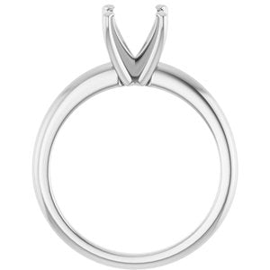 Platinum  7.4 mm Round Solitaire Engagement Ring Mounting