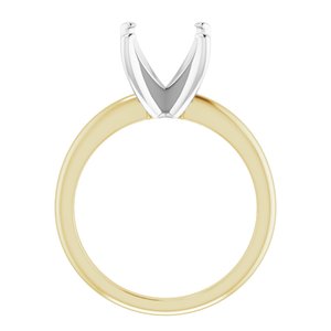 18K Yellow Gold & Platinum  11x9 mm Oval Solitaire Engagement Ring Mounting